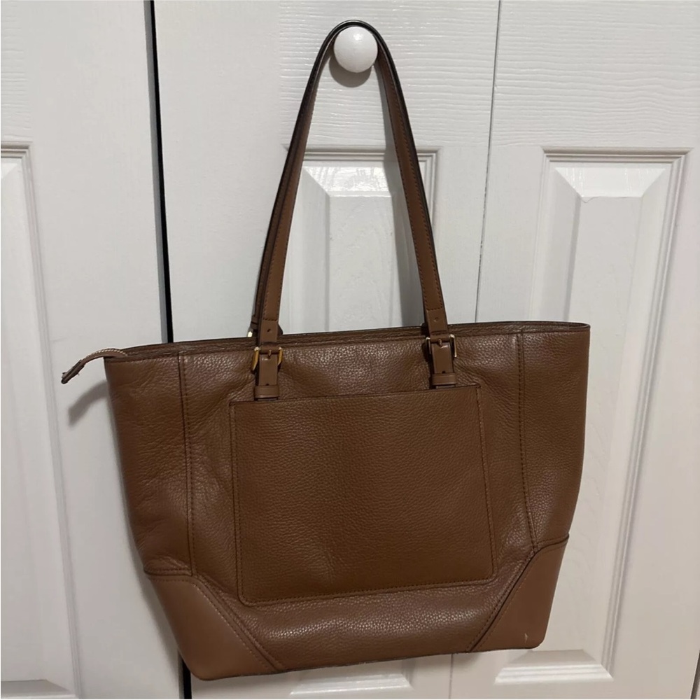Michael Kors Aria Large Pebbled Tan Leather Tote - Picture 4 of 13